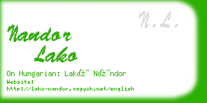 nandor lako business card