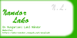 nandor lako business card